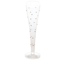Gatsby Champagne Flute, Gold Dots, Set of 4