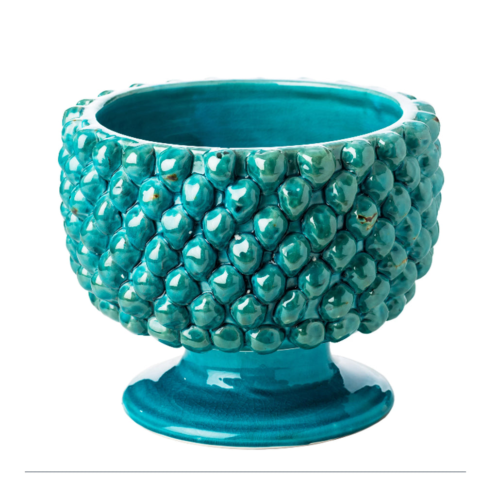 Vinci Pine Cone Turquoise Ceramic Planter, Large – Abigails