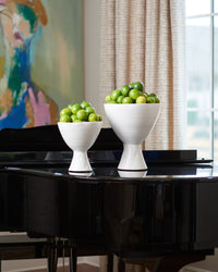 Laguna Footed Compote, Matte White, Large