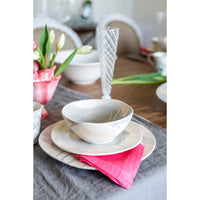 Splash, Ceramic Dessert Plate in Gray and White, Set of 4