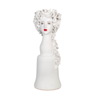 Tall Ceramic Head Vase, Flowers