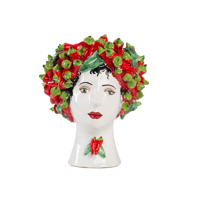 Small Ceramic Head Vase, Peppers