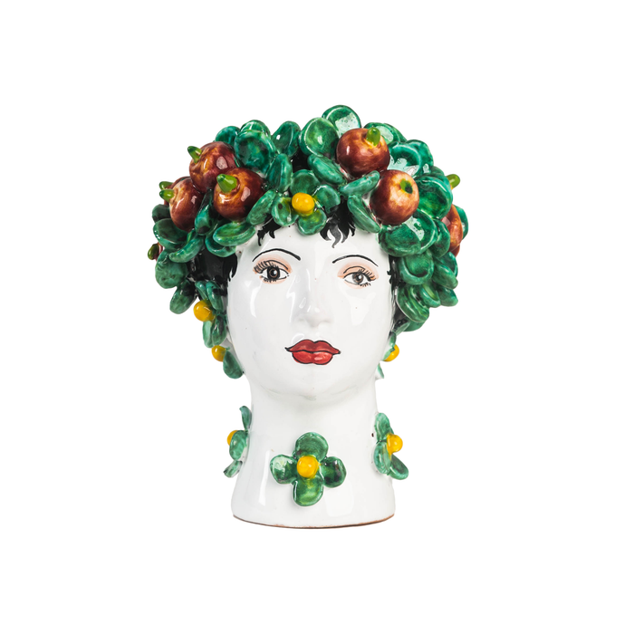 Small Ceramic Head Vase, Apples