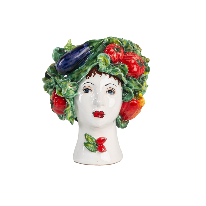 Small Ceramic Head Vase, Mixed Vegetables