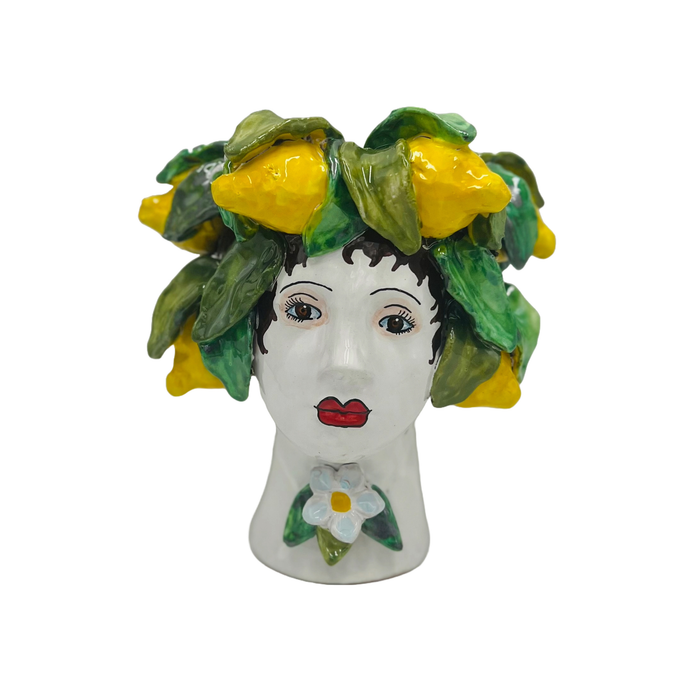Small Ceramic Head Vase, Lemons