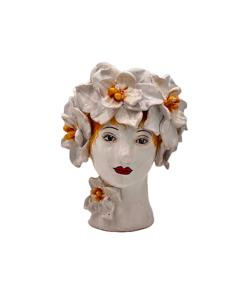 Small Ceramic Head Vase, Magnolia