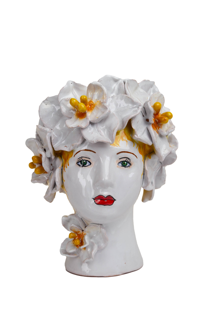 Small Ceramic Head Vase, Magnolia