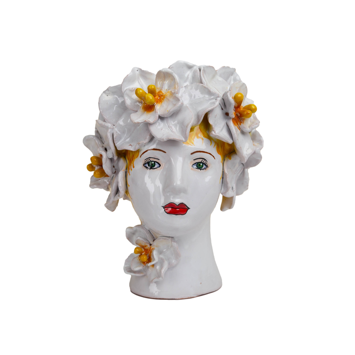 Small Ceramic Head Vase, Magnolia
