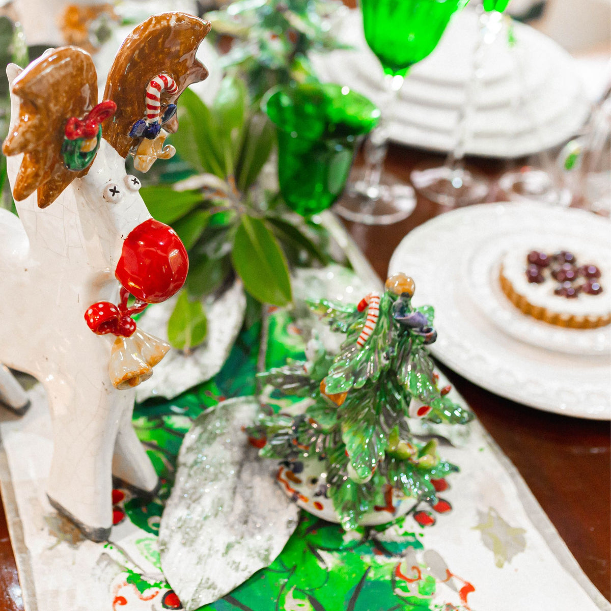 Ceramic Decorated Holiday Tree, Small