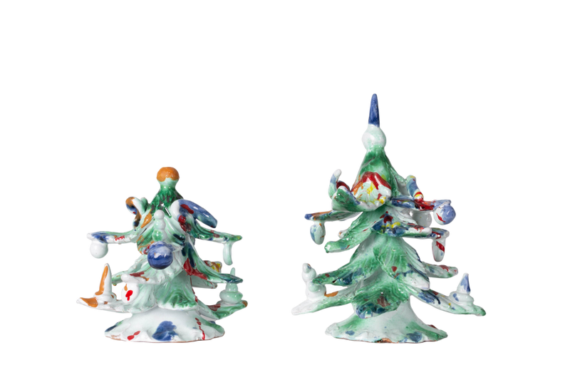 Ceramic Decorated Holiday Tree, Small