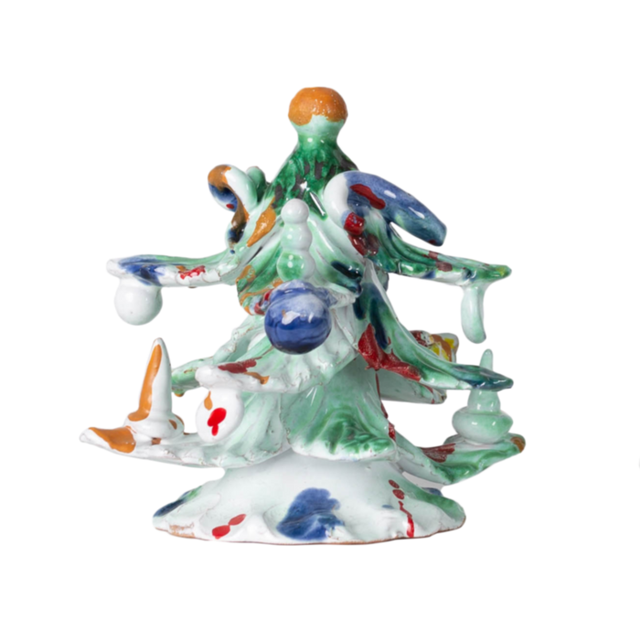 Ceramic Decorated Holiday Tree, Small