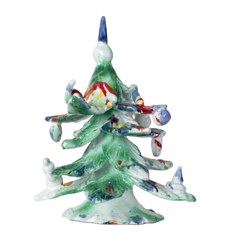 Ceramic Decorated Holiday Tree, Medium
