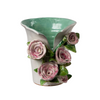 Medium White Vase with Pink Roses