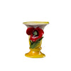 Vase, Small White with Red Poppy Flower
