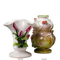 Vase, Sm White W/ Pink Tulips