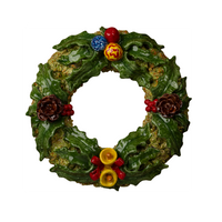 Holly Wreath: Pinecones & Bells