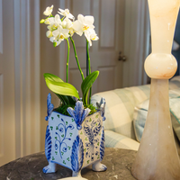 Garden Party Cachepot with Blue Phoenix