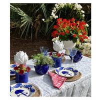 White Ceramic Artichoke Topiary in Blue Pot