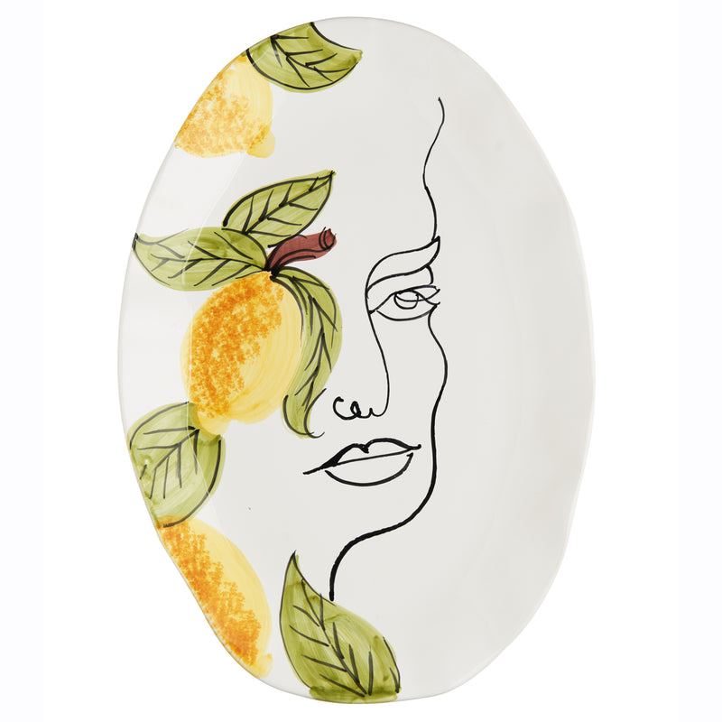 Lucia Oval Platter, Prickly Pear