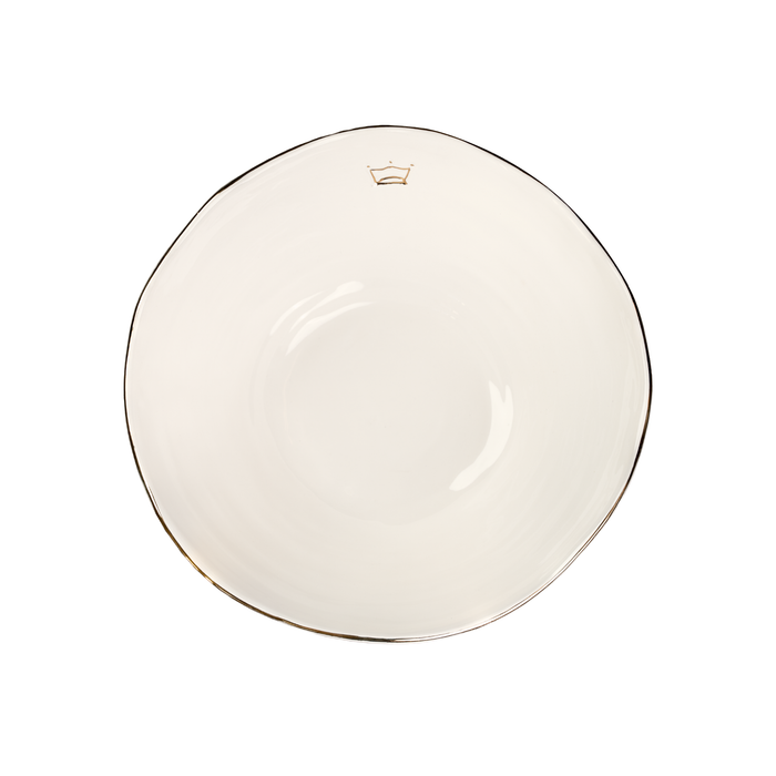 Gold Rim Serving Bowl with Crown