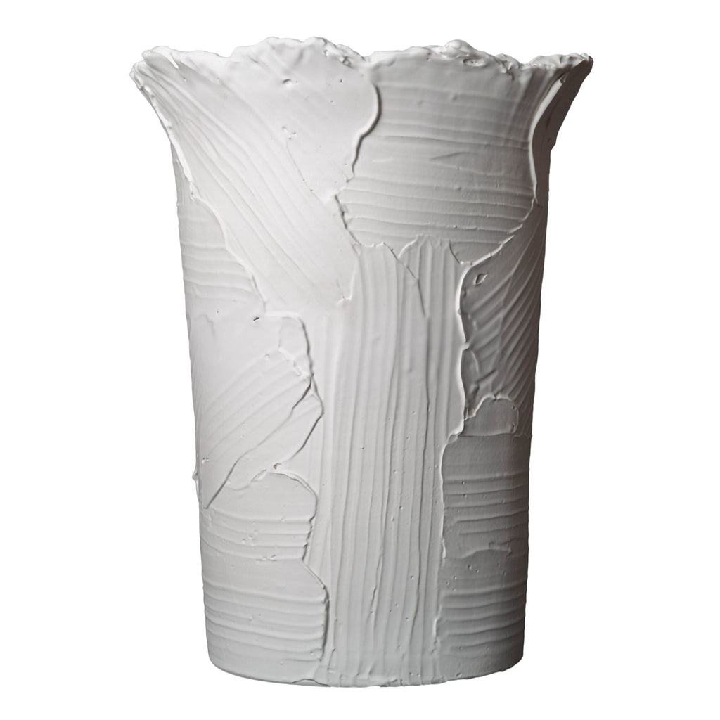 Textured Vase, Large, Matte White