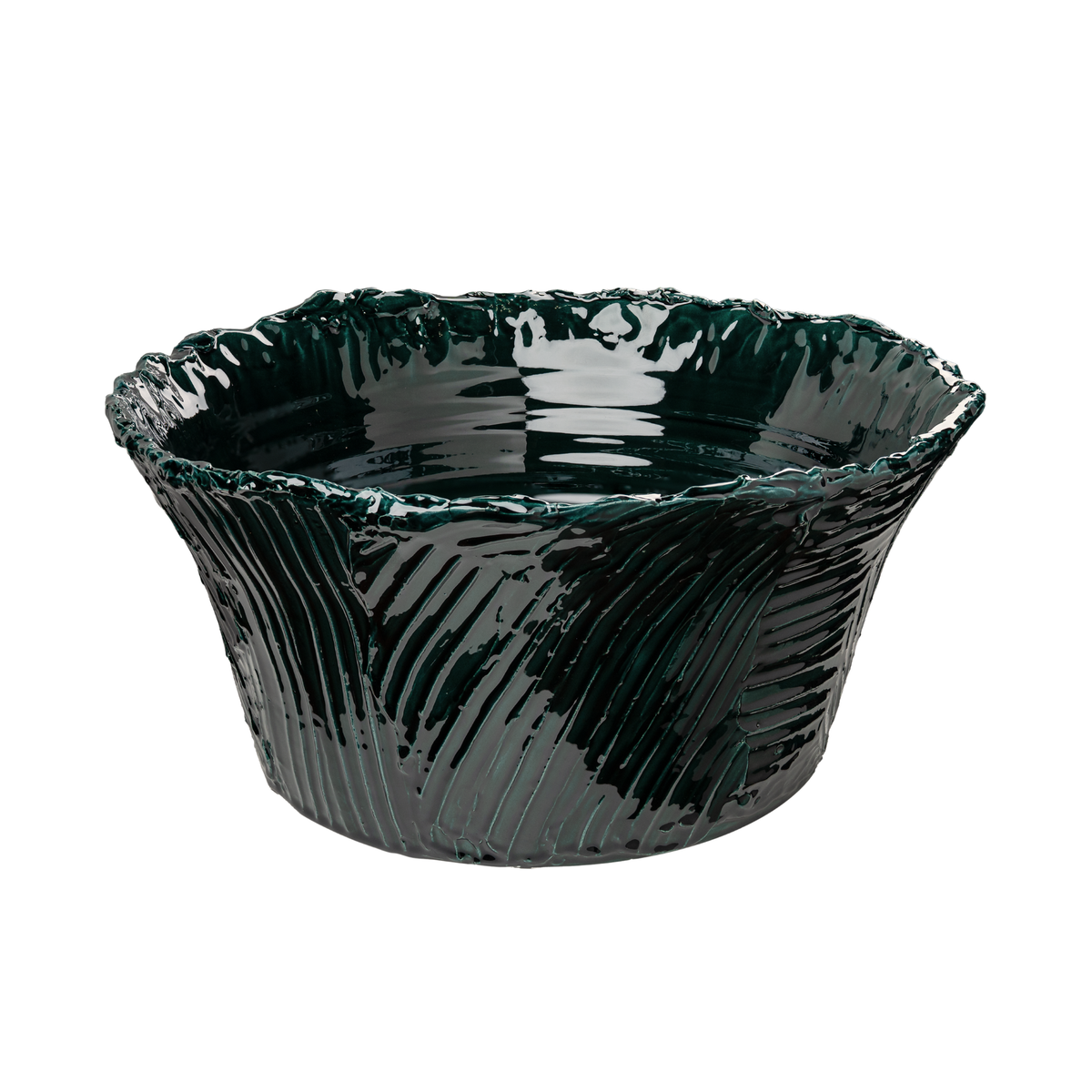 Textured Bowl, Emerald Green
