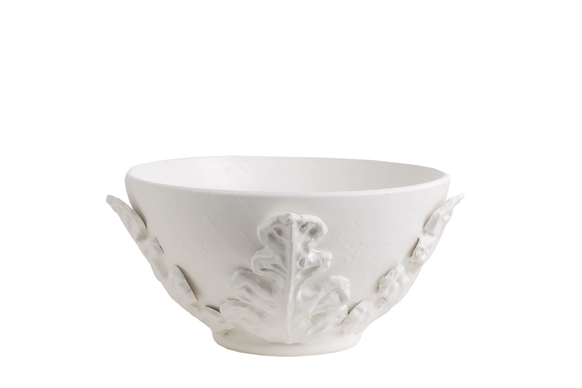 Greco Bowl, White Leaves