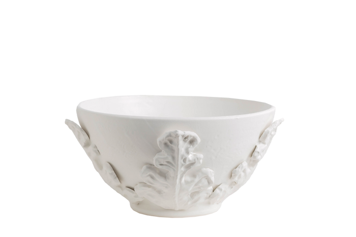 Greco Bowl, White Leaves