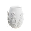 Greco Short Vase, White Leaves