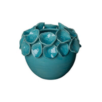 Cachepot with Petals, Turquoise