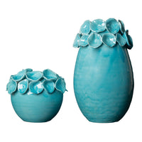 Vase with Petals, Turquoise