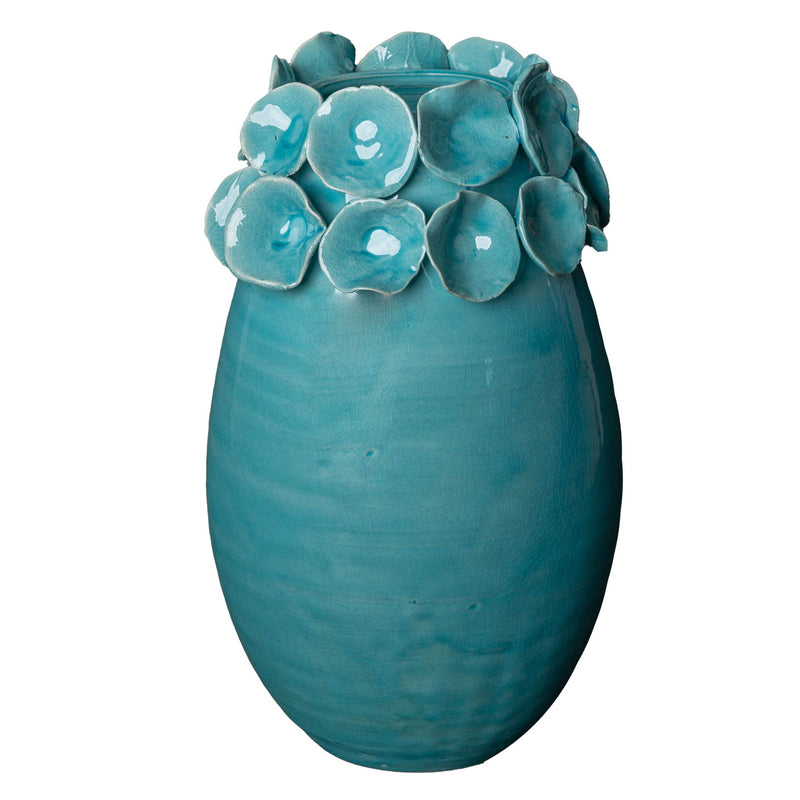 Vase with Petals, Turquoise