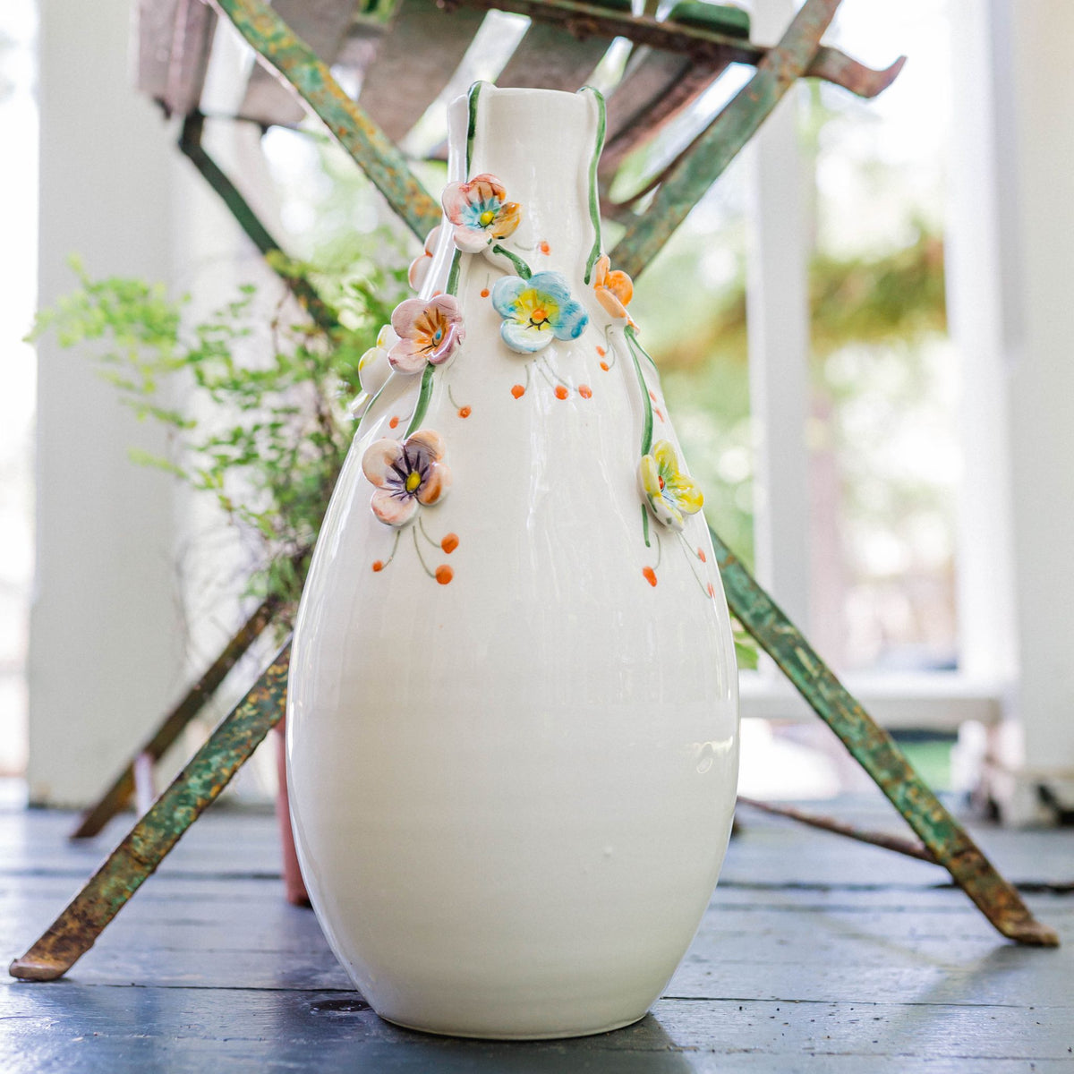 Colorful Flower Vase with Multi-Colored Small Flowers