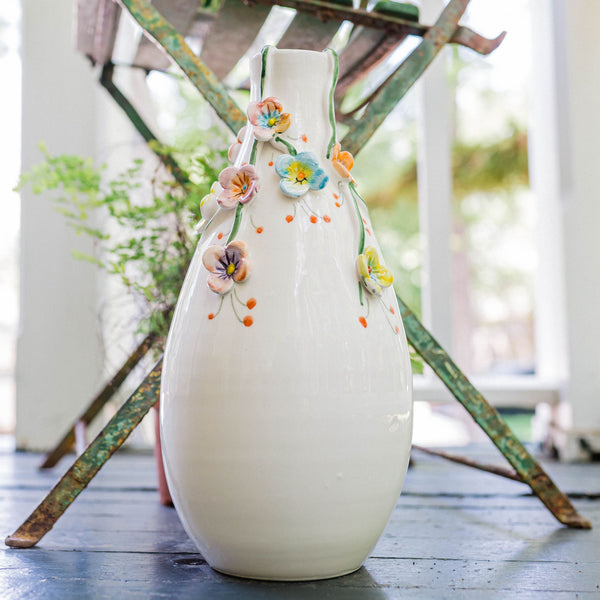 Colorful Flower Vase with Multi-Colored Small Flowers
