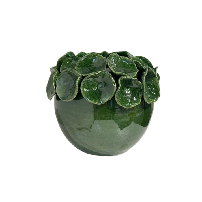 Cachepot with Petals, Green