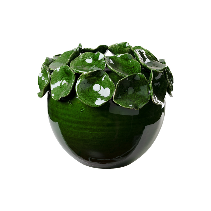 Cachepot with Petals, Green