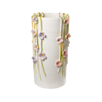 Colorful Vase with Painted Wildflowers