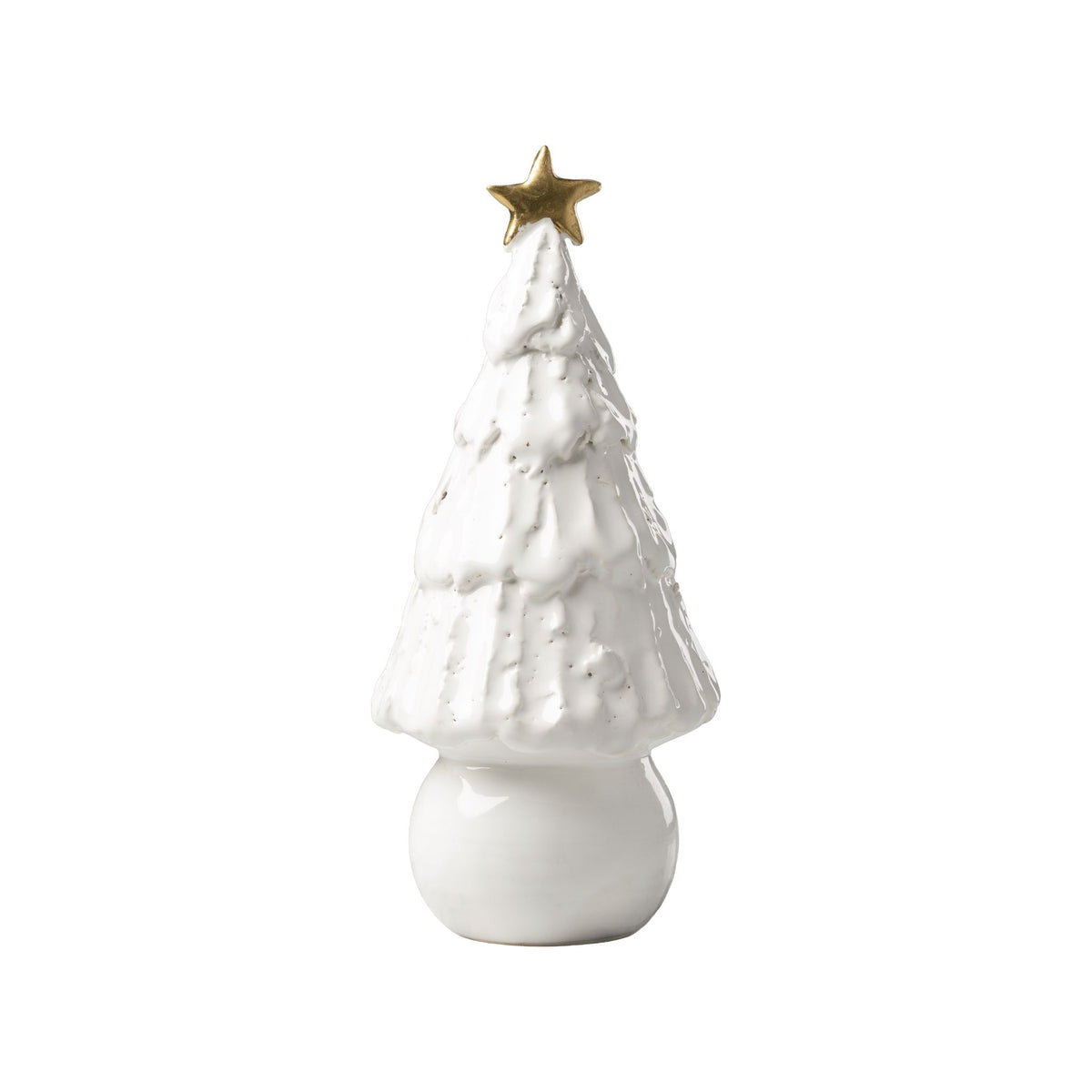 White Frosted Christmas Tree with Gold Star