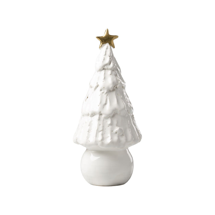 White Frosted Christmas Tree with Gold Star