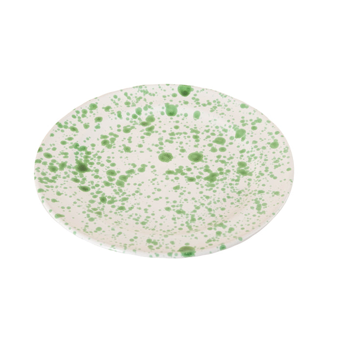 Taverna Speckled Dinner Plate, Green/White, Set of 4