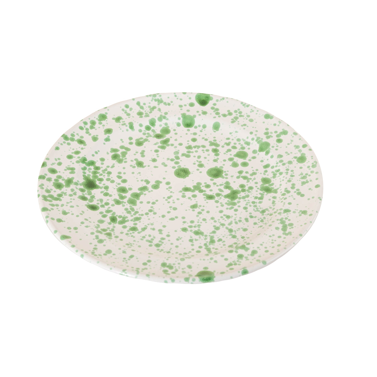 Taverna Speckled Dinner Plate, Green/White
