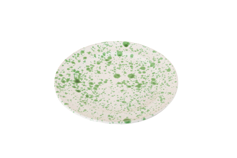 Taverna Speckled Dinner Plate, Green/White, Set of 4