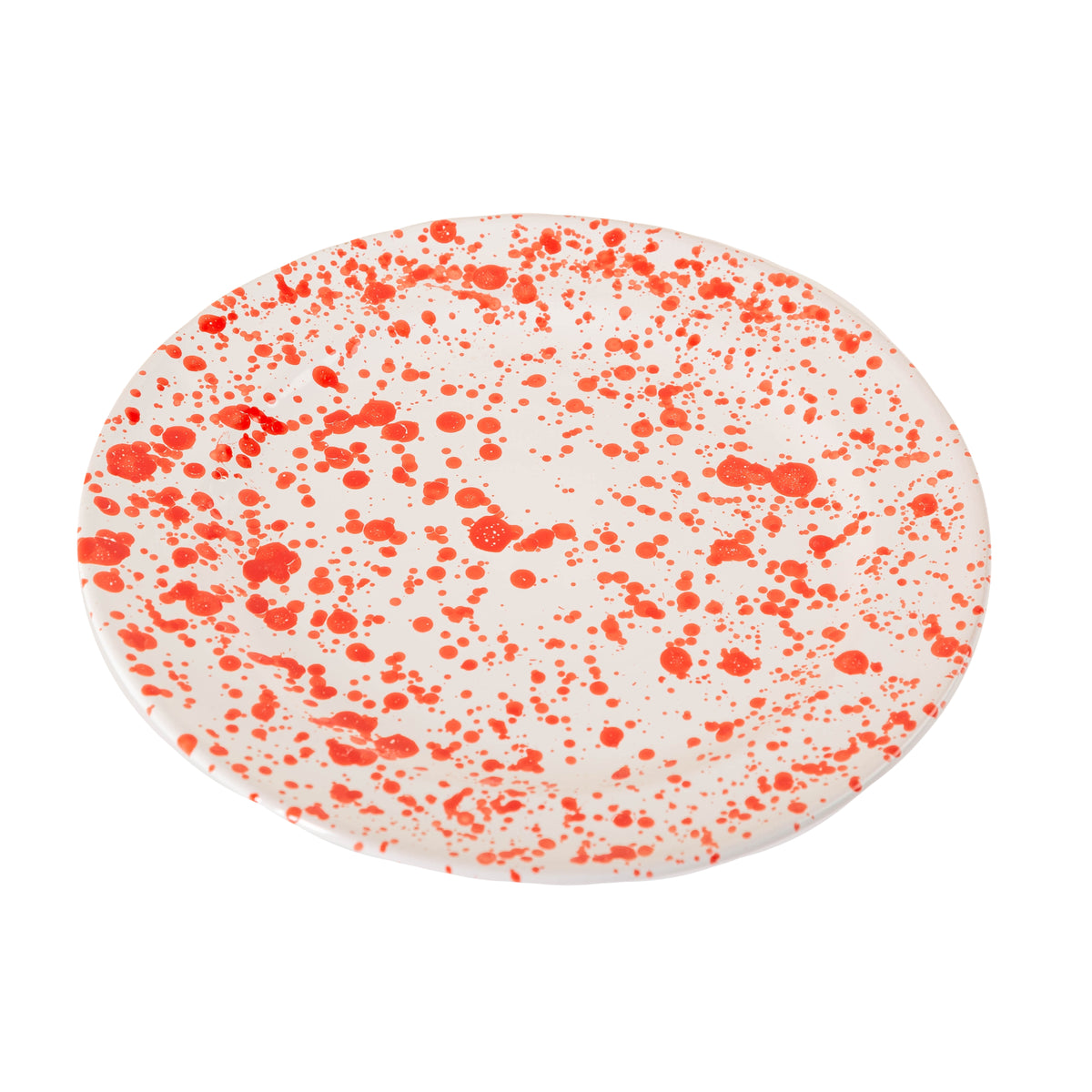 Taverna Speckled Dinner Plate, Red/White, Set of 4