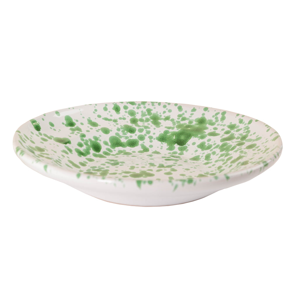 Taverna Speckled Soup Bowl, Green/White, Set of 4