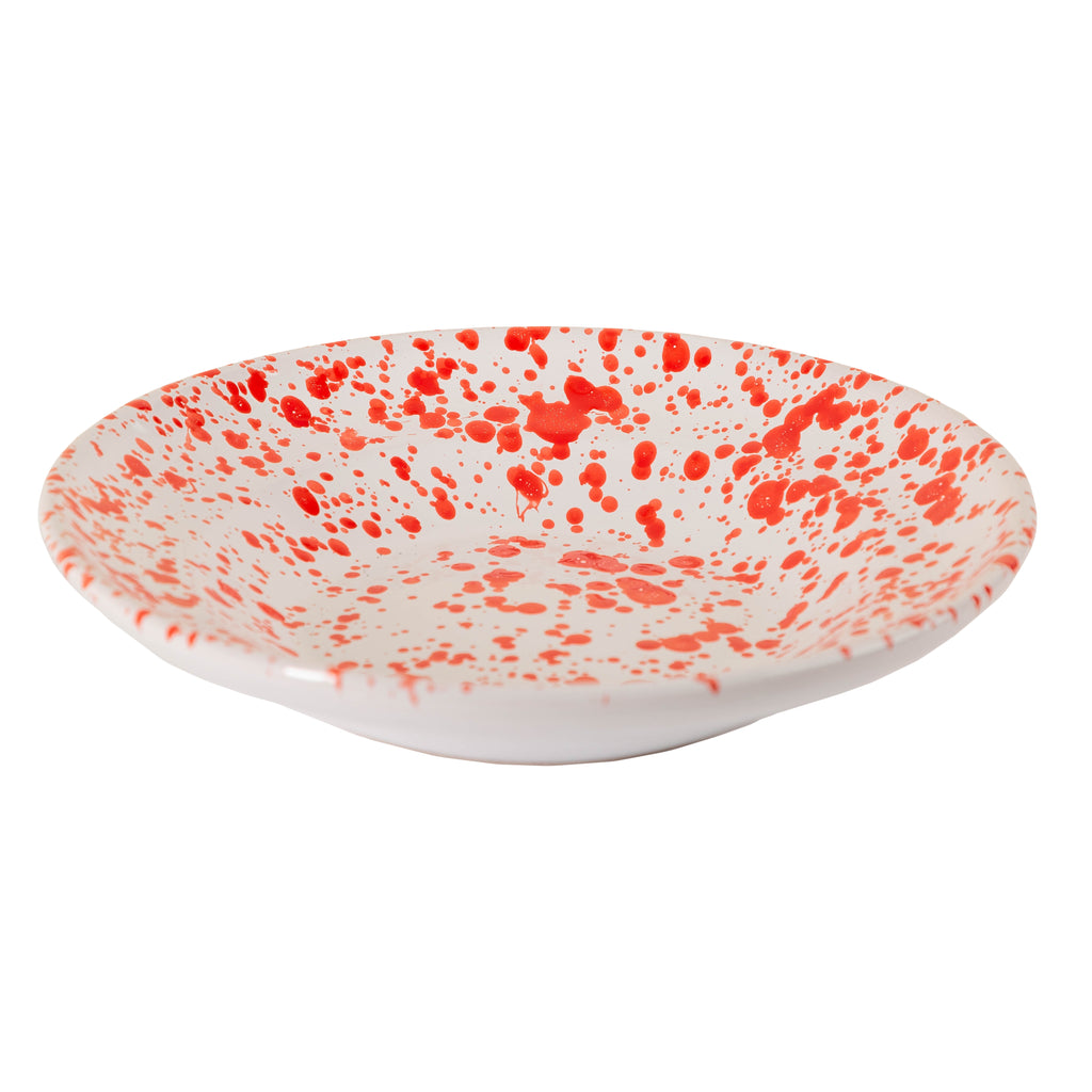 Taverna Speckled Soup Bowl, Red/White, Set of 4