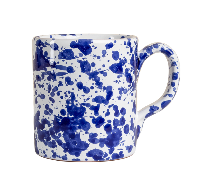 Taverna Speckled Mug, Cobalt/White, Set of 4