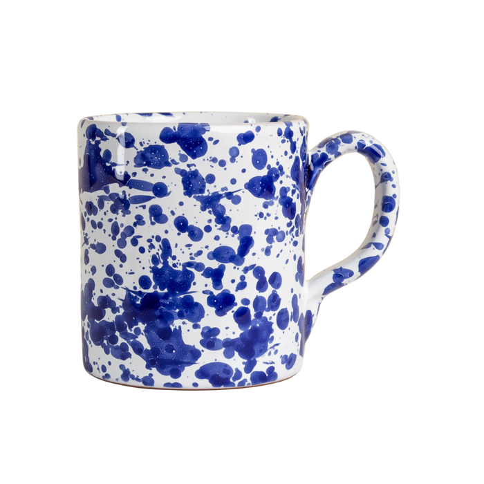 Taverna Speckled Mug, Cobalt/White, Set of 4