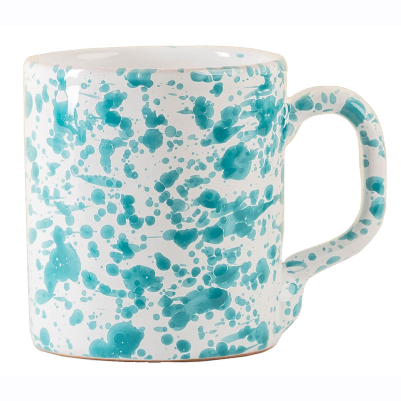 Taverna Speckled Mug, Turquoise/White, Set of 4