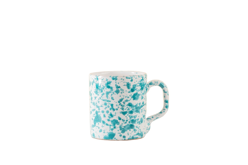 Taverna Speckled Mug, Turquoise/White, Set of 4