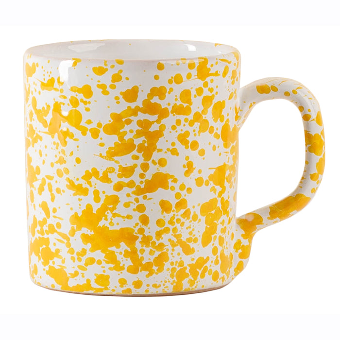 Taverna Speckled Mug, Yellow/White, Set of 4